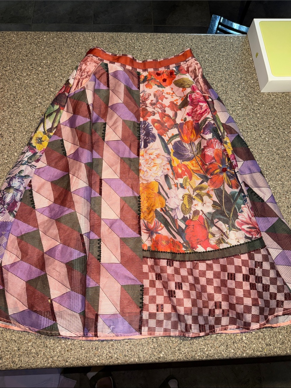 Pankaj & Nidhi Anthropologie floral skirt